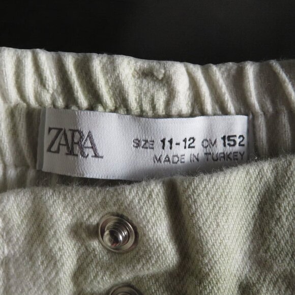 Zara - Girl's 11/12 Denim Cargo Joggers, Green & Cream Tie Dye, Pre-owned - Picture 14 of 14